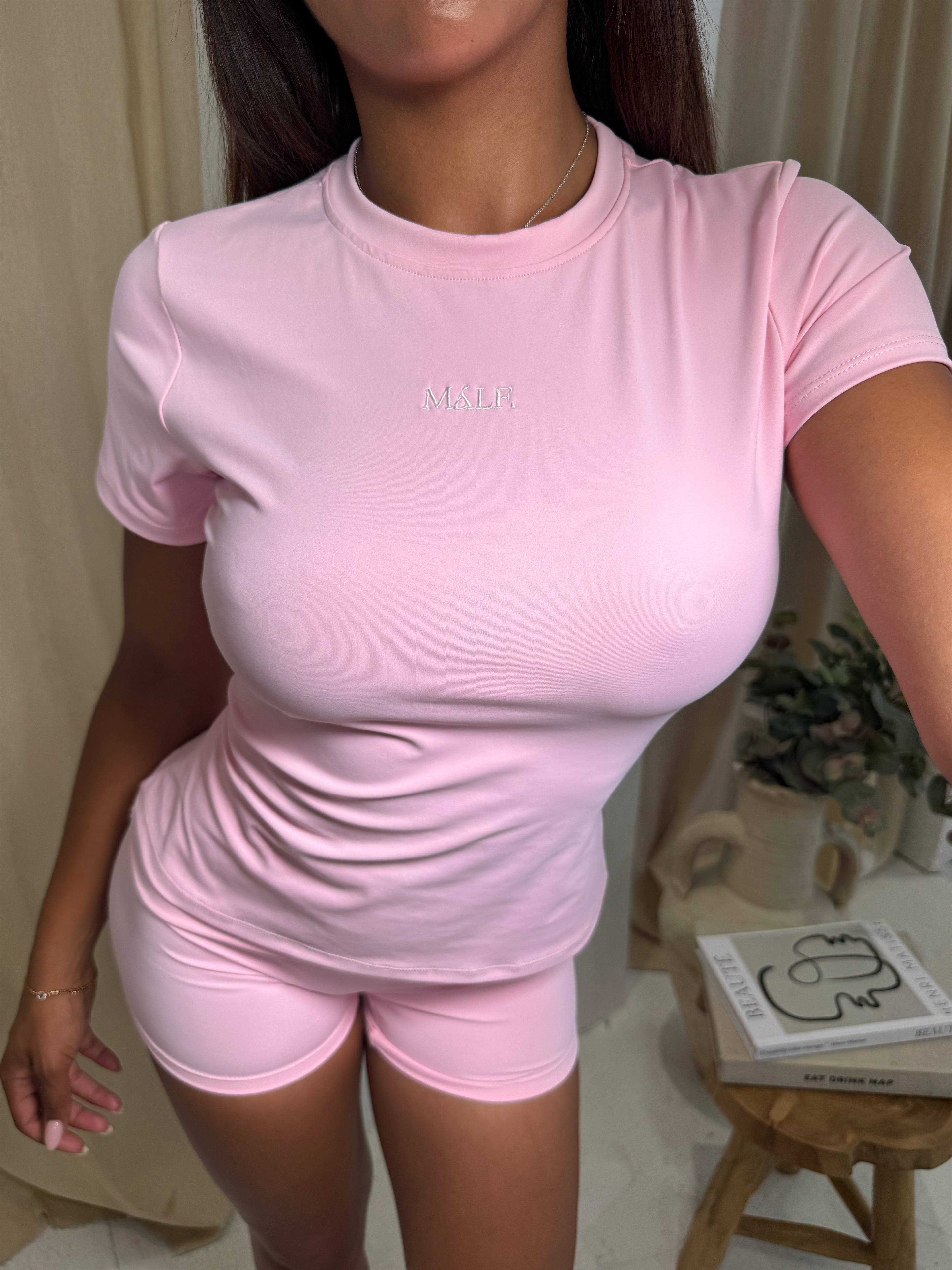 MÁLF Fold Over Set – Baby Pink